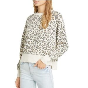 FRAME Leopard Print Crewneck Sweater